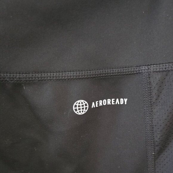 Adidas AEROREADY Womens Black & White Leggings workout running gym lounge relax - Picture 2 of 7